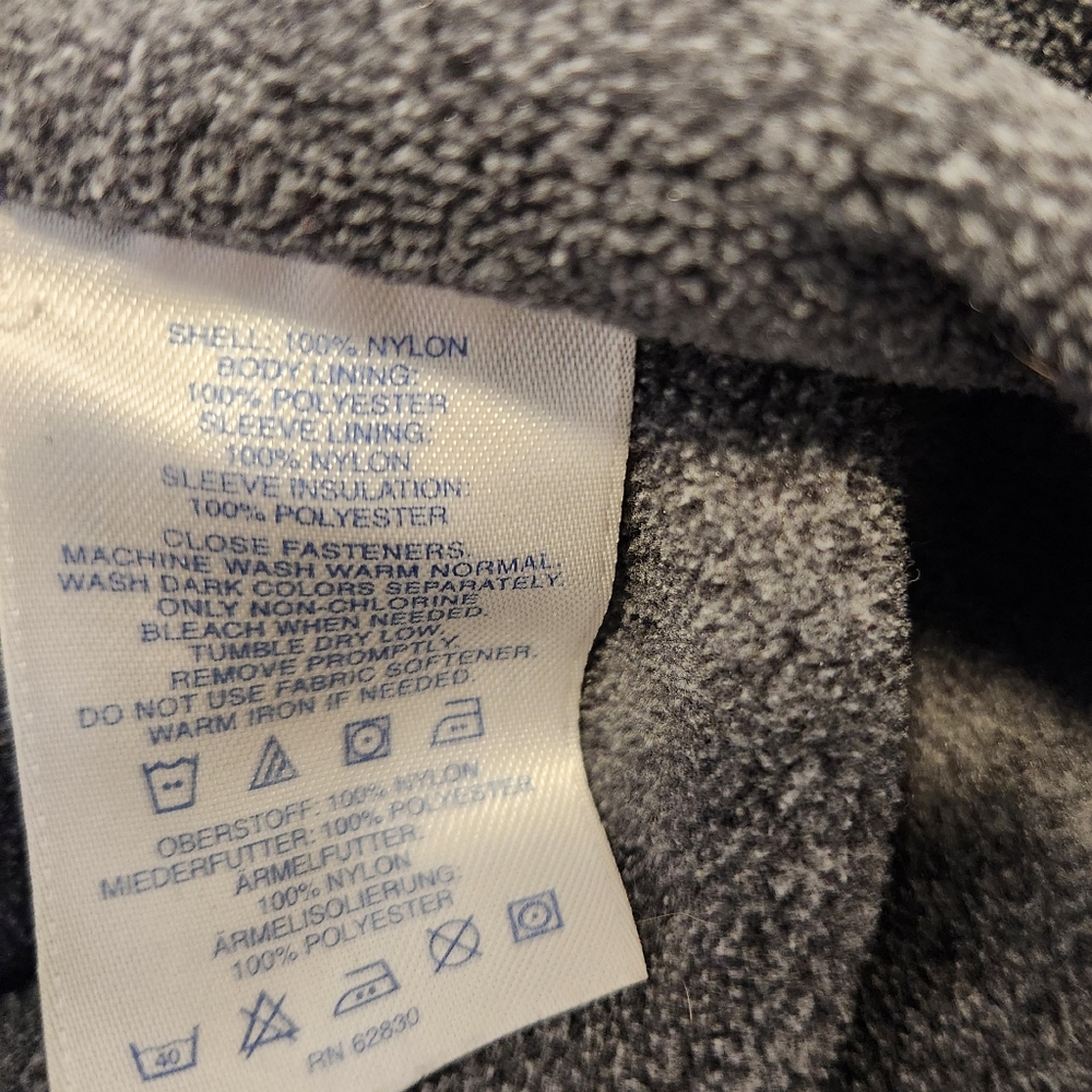 Vintage Lands End Mens Zip Fleece Lined Bomber Jacket Blue Gray Size M 38-40 - Picture 5 of 16